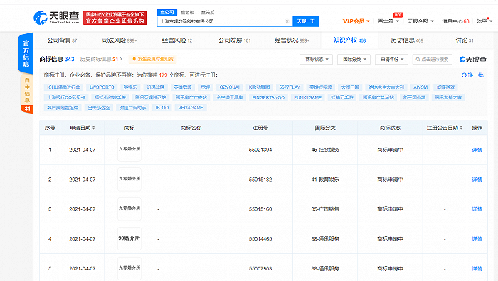 B站注册“九零婚介所”商标 状态均为“商标申请中” B站注册“九零婚介所”商标 状态均为“商标申请中”