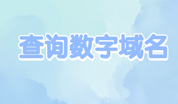 查询数字域名 查询数字域名